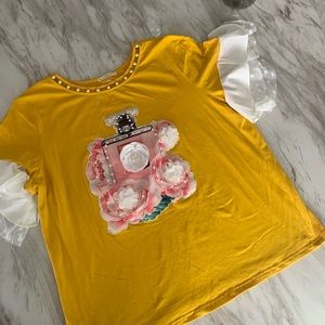 Plus size mustard top